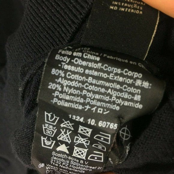 Maison Scotch Womens Sequin 3/4 Sleeve Top Navy - Picture 4 of 6